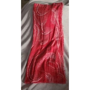 Beautiful American Eagle Outfitters Infiniti Scarf Coral & White Semi-Sheer